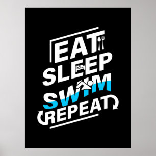Poster Mangez Sleep Swim