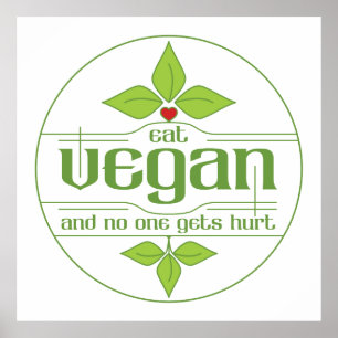 Poster Mangez Vegan et personne ne se fait mal