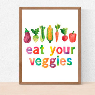 Poster Mangez vos Légumes Couleurs arc-en-ciel Enfant sai