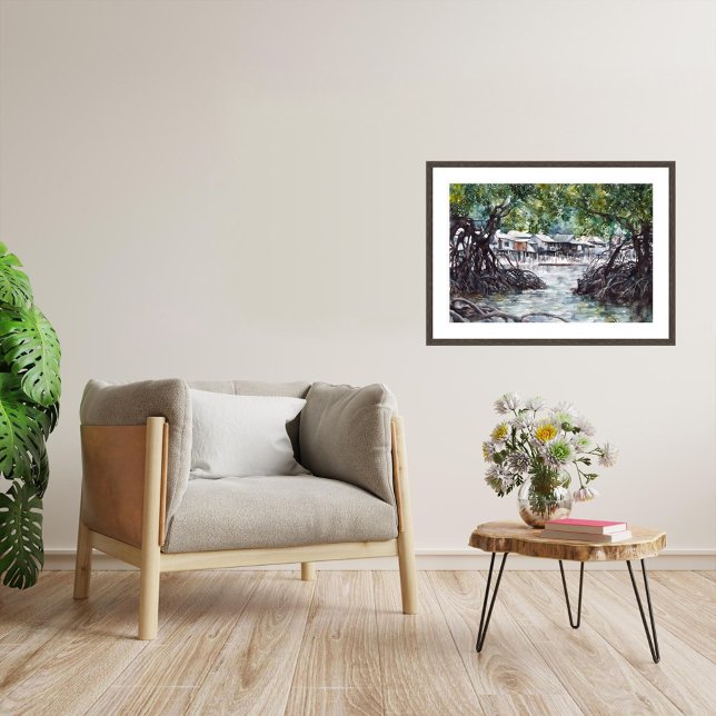 Poster Mangroves de Singapour - Aquarelle (Singapore Mangroves Watercolour.
Artist: Roger Smith)