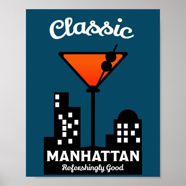 Poster Manhattan Cocktail Wall Art (Devant)