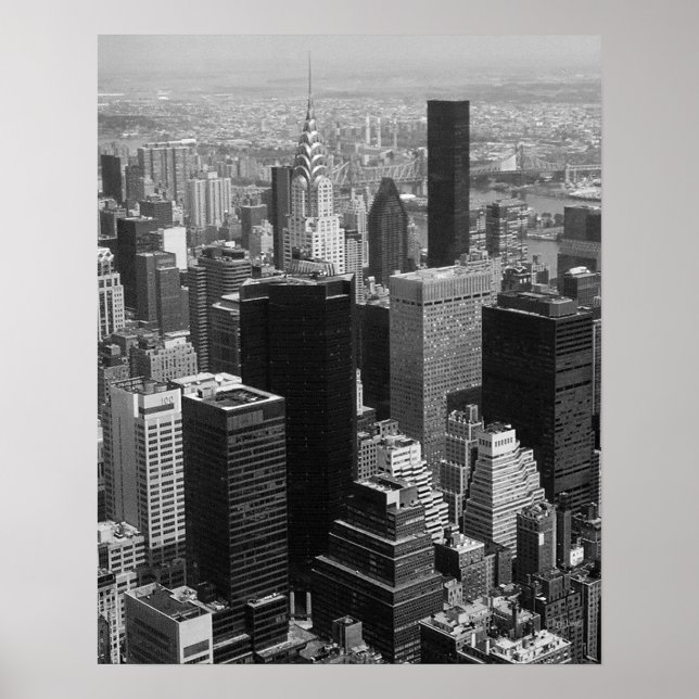 Poster Manhattan New York City avec Chrysler Building (Devant)