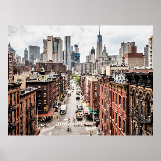 Poster Manhattan, New York, photo du paysage urbain (Devant)