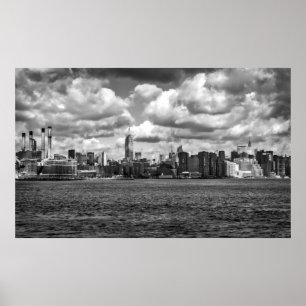 Poster Manhattan noir et blanc Vue panoramique