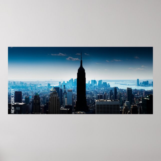 Poster Manhattan Panorama Avec Empire State Building (Devant)