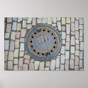 Poster Manhole Cover, Château de Prague, République tchèq