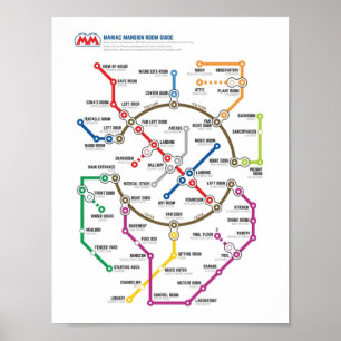 Poster Maniac Mansion NES Maps Series