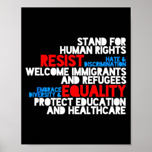 Poster Manifestation anti trump droits de l'homme résiste
