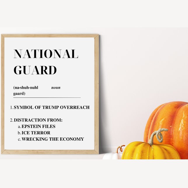 Poster Manifestation de la Garde Nationale (Trump is using the Guard against fellow Americans. Speak out with this protest sign!)