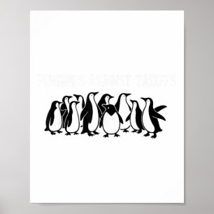 Poster Manifestation de pingouins contre les tarifs douan