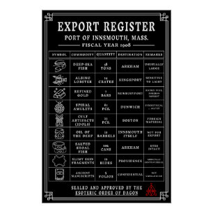 Poster Manifeste d'expédition d'Innsmouth Mer profonde Vi