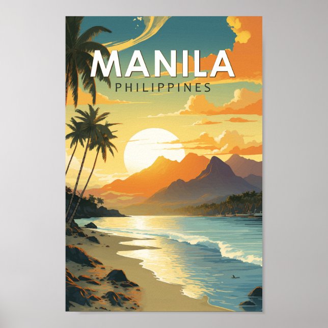 Poster Manille Philippines Travel Art Vintage (Devant)
