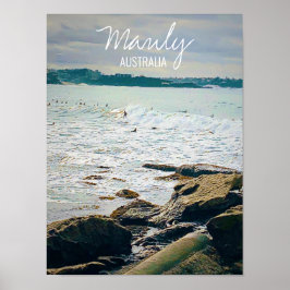 Poster Manly Beach surf océanique Australie Voyage