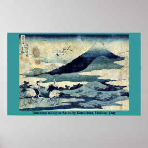 Poster Manoir d'Umezawa à Soshu par Katsushika, Hokusai U