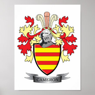 Poster Manteau de crête de famille de Cameron des bras