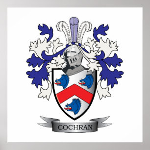 Poster Manteau de crête de famille de Cochran des bras