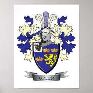 Poster Manteau de crête de famille de Greer des bras