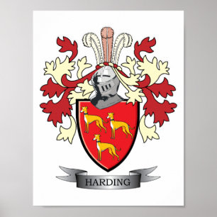 Poster Manteau de crête de famille de Harding des bras