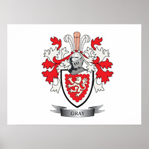 Poster Manteau de crête de famille des bras gris