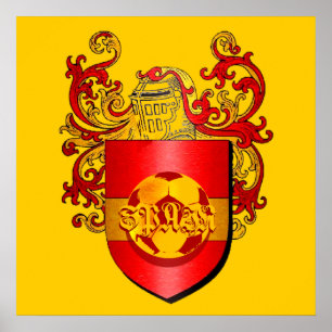 Poster Manteau de football du football des bras espagnol