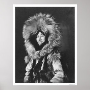 Poster Manteau de fourrure de port 1915 de femme