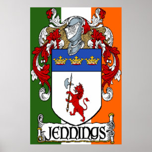Poster Manteau de Jennings de copie irlandaise de drapeau