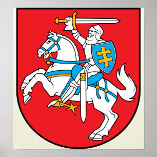 Poster Manteau de la Lithuanie de détail de bras