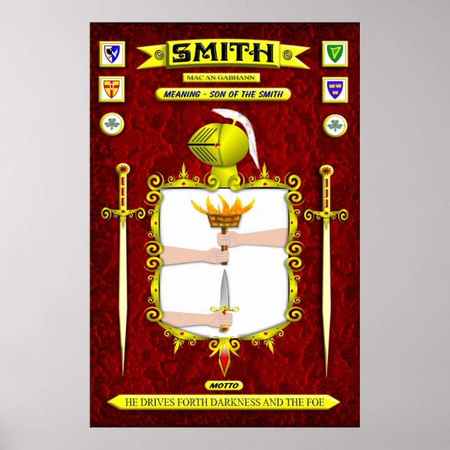 POSTER MANTEAU FAMILIAL SMITH DE BRAS CREST ET SHIELD (Devant)