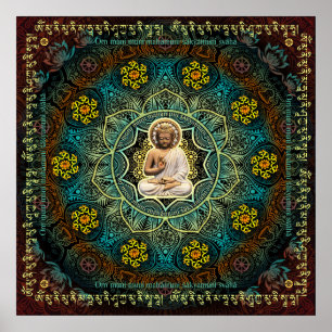 Poster Mantra Bouddha Shakyamuni