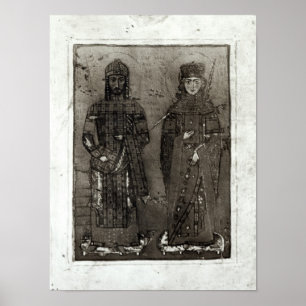 Poster Manuel I Comnenus et impératrice Maria d'Antioch