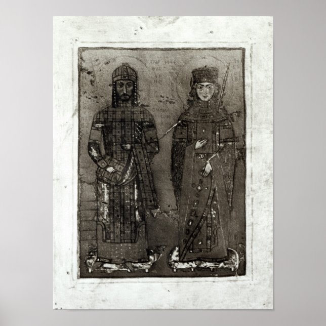 Poster Manuel I Comnenus et l'impératrice Maria d'Antioch (Devant)