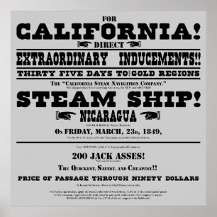 Poster Manufacture Gold Rush de Californie