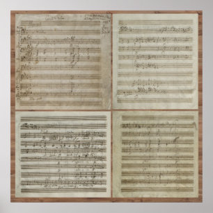 Poster Manuscrit du Concerto pour violon Mozart