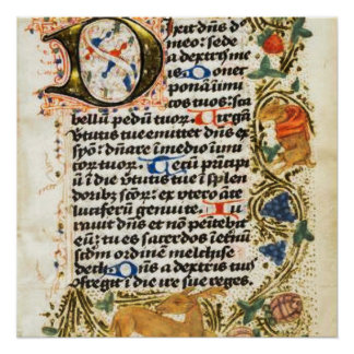 Poster Manuscrit lumineux médiéval