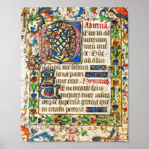 Poster Manuscrit lumineux médiéval