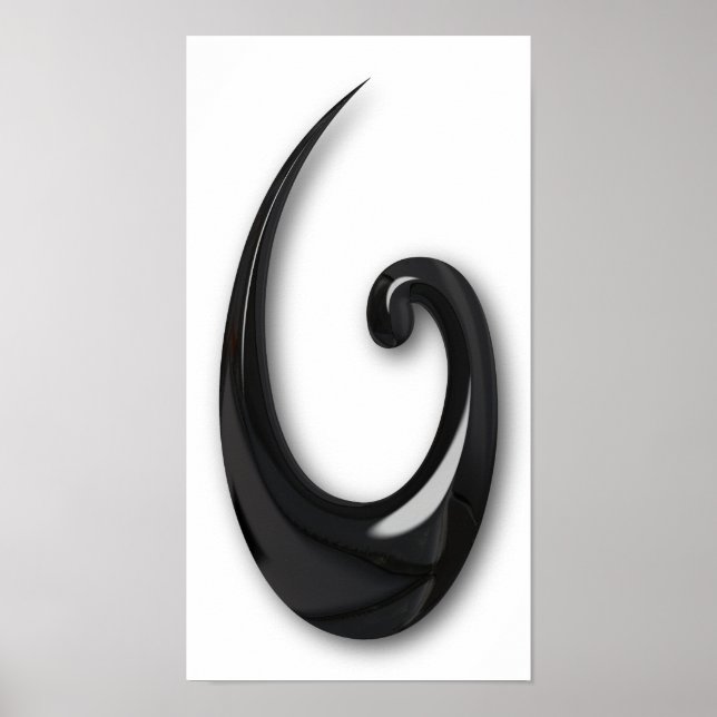 Poster Maori-Poisson Hook-obsidian (Devant)