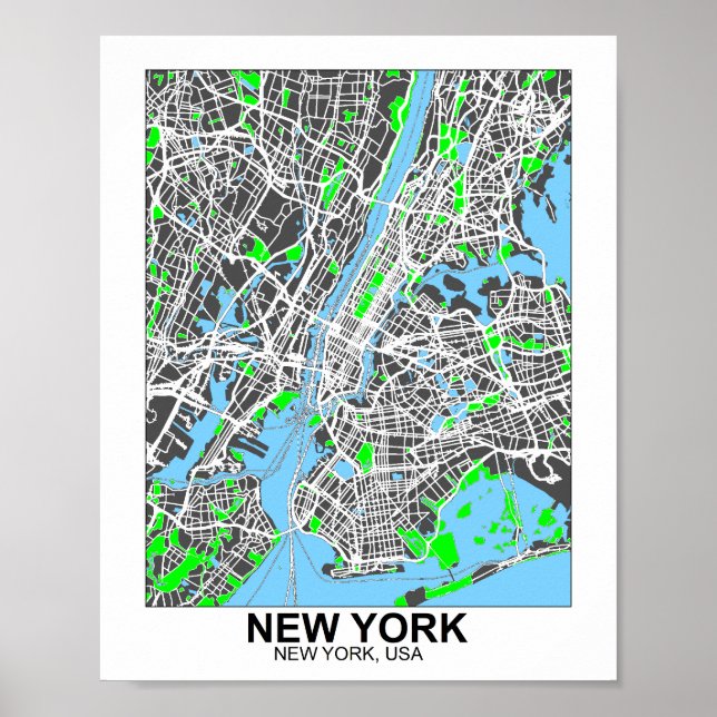 Poster Map de New York (Devant)