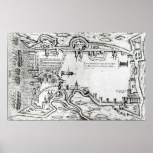 Poster Map illustrating La Rochelle occupied