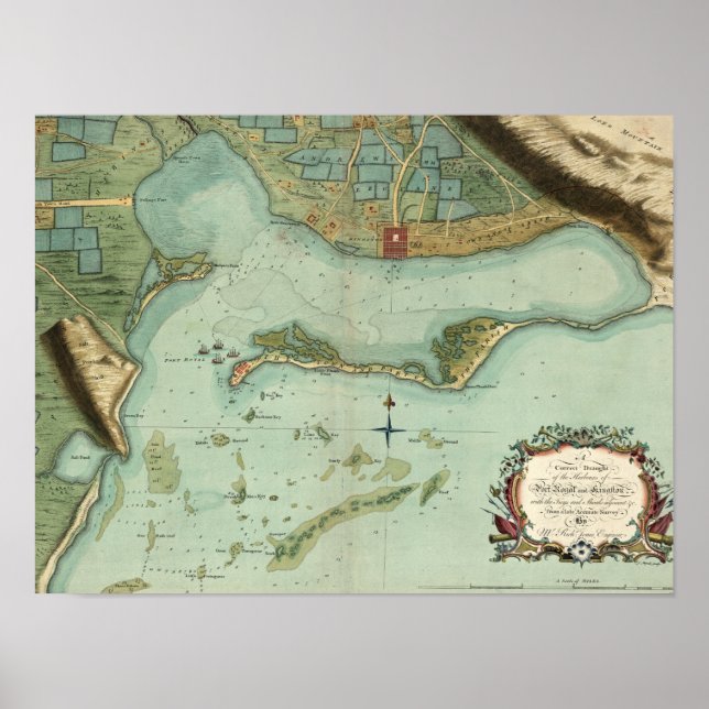 POSTER MAP : JAMAICA, 1756 (Devant)