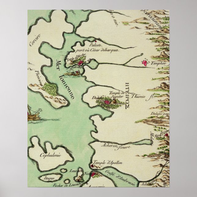 Poster Map of Epirus for 'Andromache' by Jean Racine, fro (Devant)