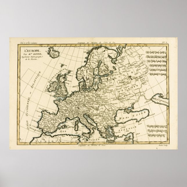 Poster Map of Europe by Guillaume Raynal (Devant)