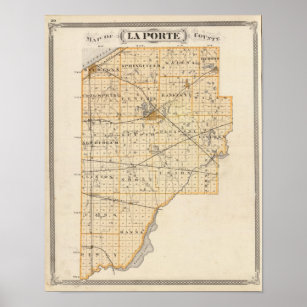 Poster Map of La Porte County