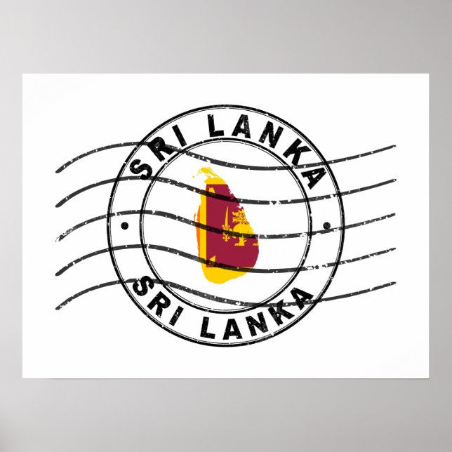 Poster Map of Sri Lanka, Postal Passport Stamp (Devant)