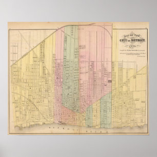 Poster Map of the City of Detroit