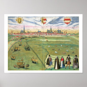 Poster Map of Wilnis, from 'Civitates Orbis Terrarum' by