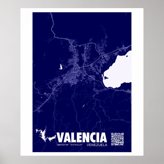Poster Mapa de Valencia - Vénézuéla Plan de la ville de v (Devant)