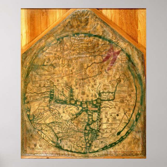 Poster Mappa Mundi, c.1290 (Devant)