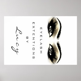 Poster Maquillage Artiste Beauté Salon Lashes Gold Eyes B