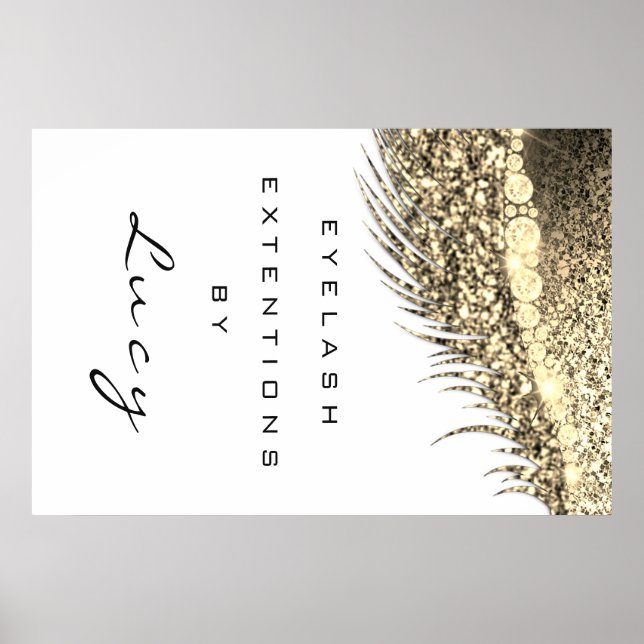 Poster Maquillage Artiste Beauté Salon Lashes White Glam (Devant)