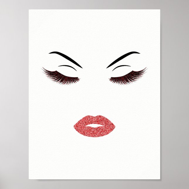 Poster Maquillage avec effet parties scintillant (Devant)